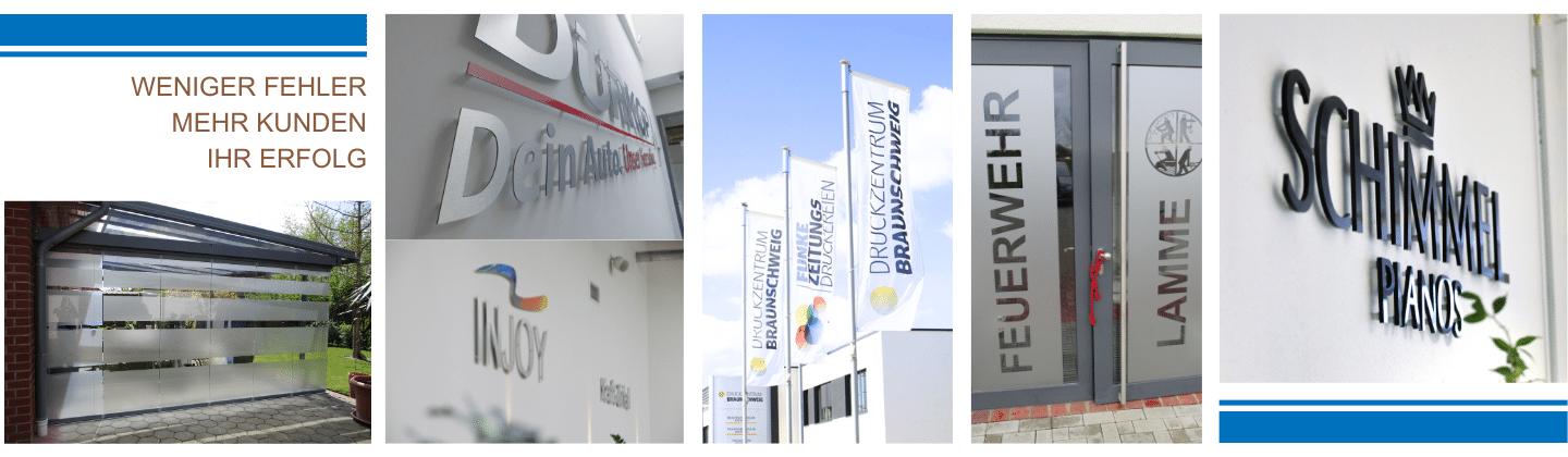 Professionelle Werbetechnik von sign point GmbH Braunschweig – Folienbeschriftung, Werbeschilder und Fensterbeschriftung aus einer Hand